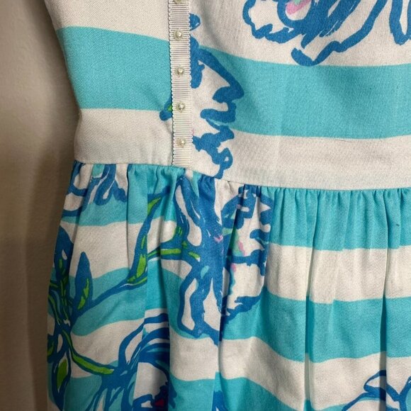 Lilly Pulitzer Sandrine Dress Tossing the Line Striped Floral Size 8 preppy - Picture 3 of 9